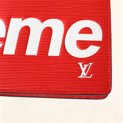 louis vuitton x supreme red leather pf slender wallet|Louis Vuitton supreme raincoat.